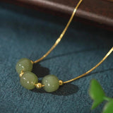 S925 Sterling Silver Hetian Jade FT HITA Necklace For Women