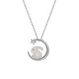S925 Sterling Silver Star Moon Shell Rabbit Necklaces For Women
