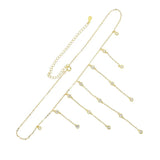 925 Silver Choker Necklace Micro Pave Cz Drop