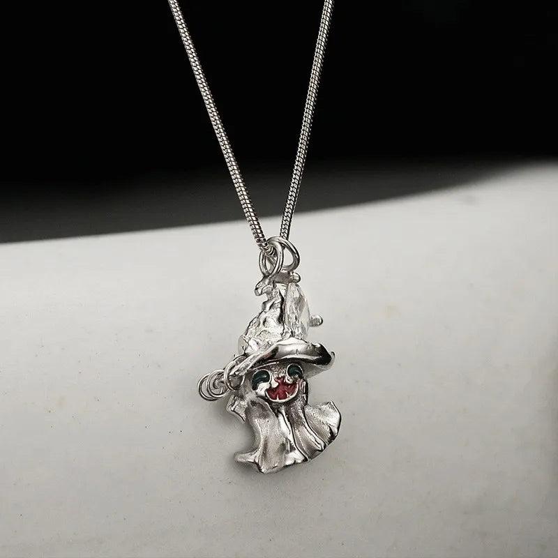 925 Silver Ghost Necklace Charm Jewelry for Women