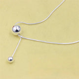 925 Silver Ball Necklace Snake Chain Chram Jewelry