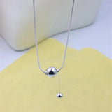 925 Silver Ball Necklace Snake Chain Chram Jewelry