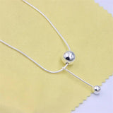 925 Silver Ball Necklace Snake Chain Chram Jewelry
