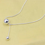 925 Silver Ball Necklace Snake Chain Chram Jewelry