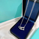 Sterling Silver Horseshoe Necklace Retro Jewelry Party