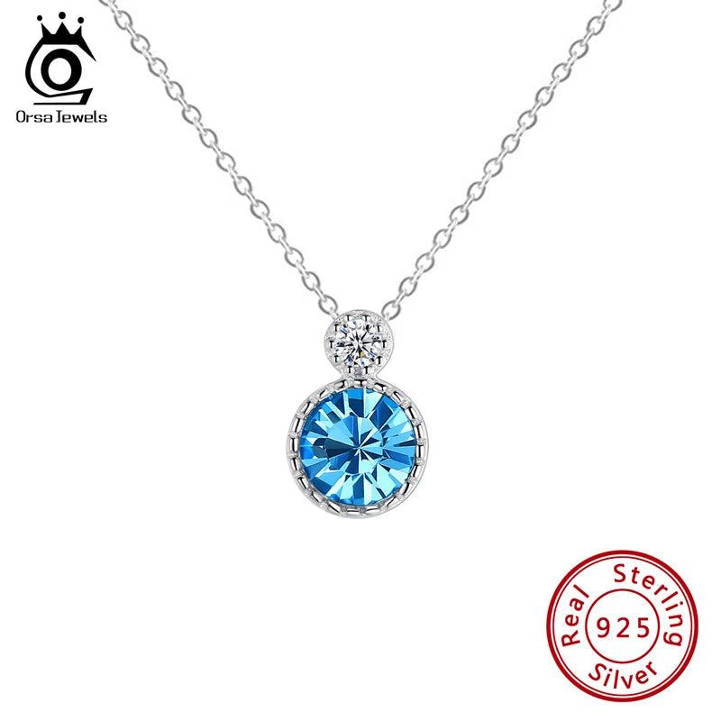 Austrian Crystal Stone Pendant Silver Jewelry SWN04