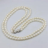 Double Chain Silver Pearl Necklace for Women
