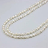 Double Chain Silver Pearl Necklace for Women