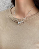 925 Silver Love Clavicle Chain Necklace Heart Pendant