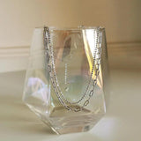 925 Silver Flash Bead Clavicle Chain Necklace Choker