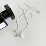 925 Silver Bow Snake Bone Necklace Pendant Personality Collar Jewelry