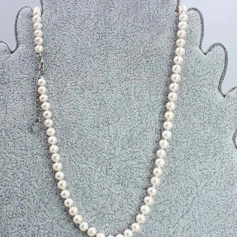 6-7mm Pearl Necklace Classic Knot Adjustable Chain
