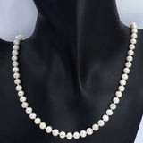 6-7mm Pearl Necklace Classic Knot Adjustable Chain