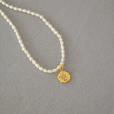 Vintage Freshwater Rice Pearl Necklace Pendant for Female Jewelry Gift