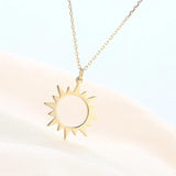 925 Sterling Silver Sun Pendant Necklace for Women