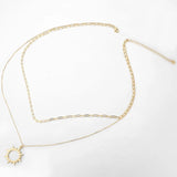925 Sterling Silver Sun Pendant Necklace for Women