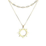 925 Sterling Silver Sun Pendant Necklace for Women