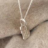925 Silver English Name Letter Necklace Light Geometric Pendant