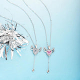 Romantic S925 Sterling Silver Cupid Heart Angel Necklace