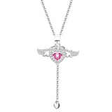 Romantic S925 Sterling Silver Cupid Heart Angel Necklace