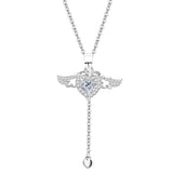 Romantic S925 Sterling Silver Cupid Heart Angel Necklace