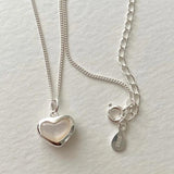 925 Sterling Silver Love Shell Necklace Pendant Heart Necklace