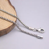 925 Sterling Silver Necklace 2mm Popcorn Link Chain 17.7inch S925 Classic