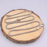 925 Sterling Silver Necklace 2mm Popcorn Link Chain 17.7inch S925 Classic
