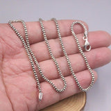 925 Sterling Silver Necklace 2mm Popcorn Link Chain 17.7inch S925 Classic