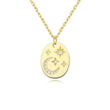 S925 Sterling Silver Star Moon Necklace Set