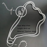 Zodiac Wolf Pendant Necklace Retro Men's Chain