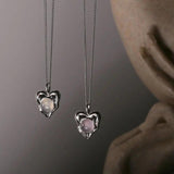925 Silver Light Chalcedony Love Pendant Necklace