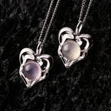 925 Silver Light Chalcedony Love Pendant Necklace