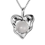 925 Silver Light Chalcedony Love Pendant Necklace