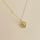 925 Vintage Silver Necklace Portrait Collarbone Chain Pendant Jewelry