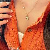 925 Vintage Silver Necklace Portrait Collarbone Chain Pendant Jewelry