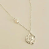 925 Vintage Silver Necklace Portrait Collarbone Chain Pendant Jewelry