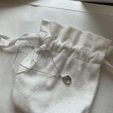 925 Silver Water Drop Crystal Necklace Pendant Snake Bone Chain