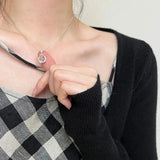 925 Silver Water Drop Crystal Necklace Pendant Snake Bone Chain