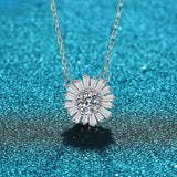 925 Silver Sunflower Necklace with Moissanite Diamond