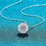 925 Silver Sunflower Necklace with Moissanite Diamond
