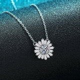 925 Silver Sunflower Necklace with Moissanite Diamond