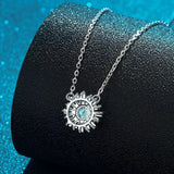 925 Silver Sunflower Necklace with Moissanite Diamond