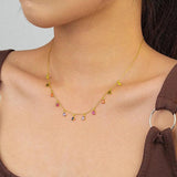 Water Drop Pendant Zircon Charm Sterling Silver Necklace