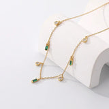 Geometric Cube Pendant Zircon Charm Necklace