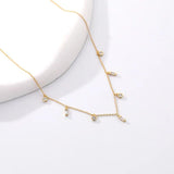 Geometric Cube Pendant Zircon Charm Necklace