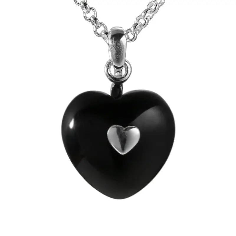 925 Silver Agate Love Necklace Pendant Girl Jewelry