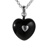 925 Silver Agate Love Necklace Pendant Girl Jewelry