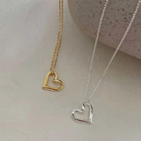 925 Silver Heart Necklace Women's Collarbone Chains