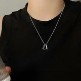 925 Silver Heart Necklace Women's Collarbone Chains